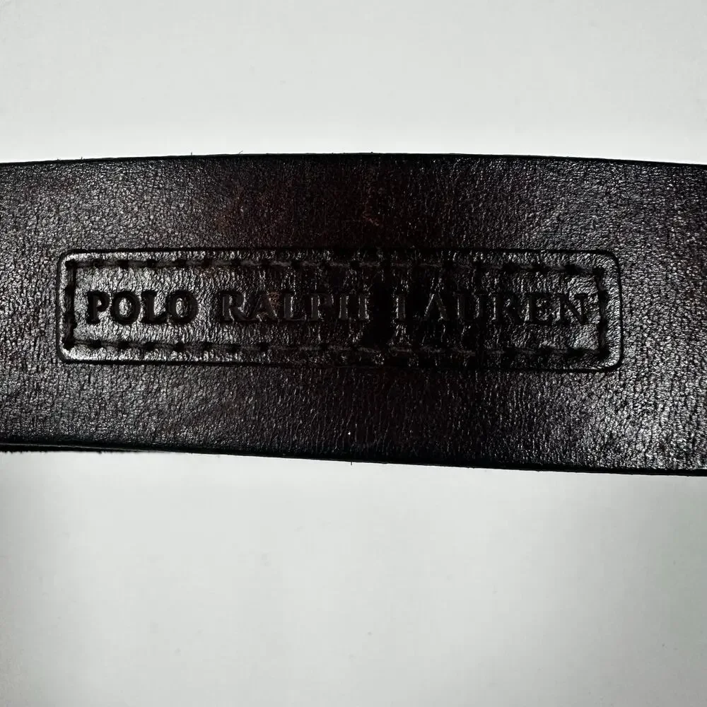Polo Ralph Lauren Dark Brown Leather Belt Men's Sz 44